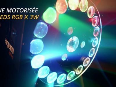 ***Nouveau***
Algam Lighting SUNFLOWER.
Effet 3en1: 18 Leds RGW de 3 watts chacune + stroboscope de 3 Leds blanches de 20 watts + laser vert de 150mW. Il...